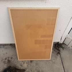 Large Cork Board w/ Wood Frame – Bulletin Board