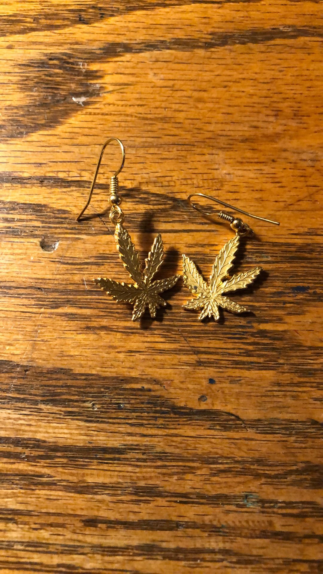 Gold-Plated “Leaf” Charm Earrings