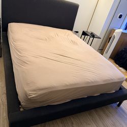 Queen size platform bed frame (mattress not included)