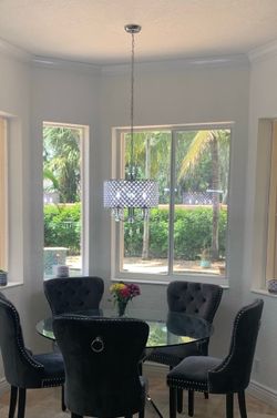 Modern Crystal Drum Chandelier – Chrome Finish