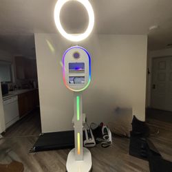 Ipad dslr photobooth stand with ring light and travel case