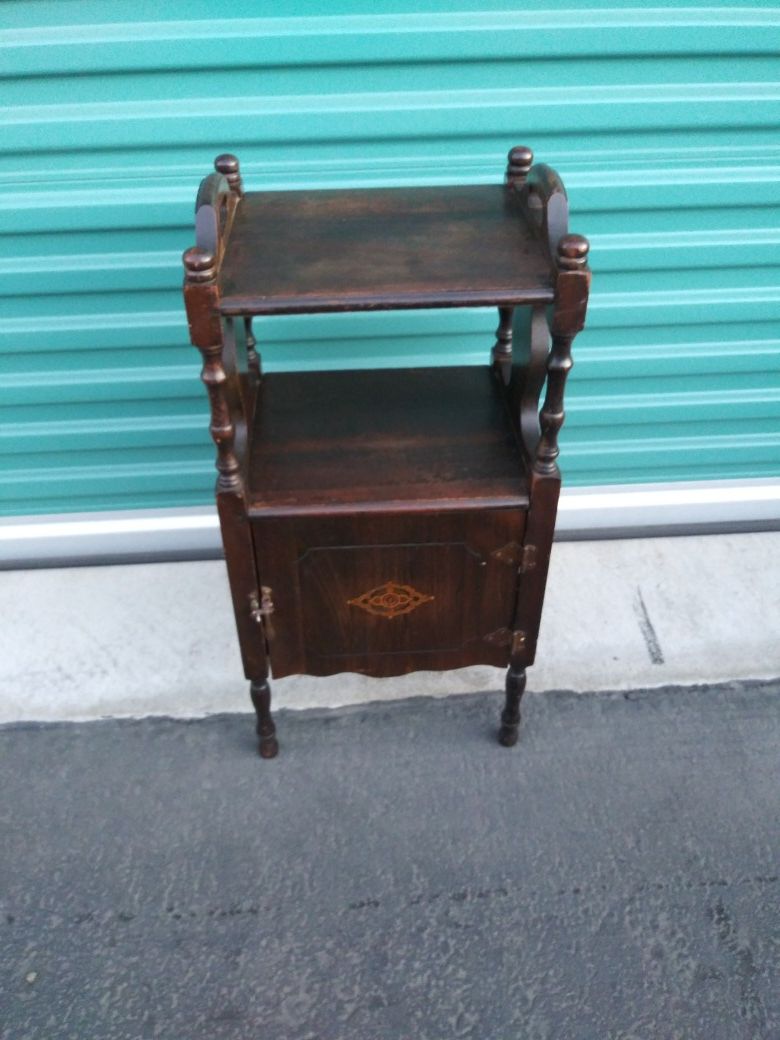 Antique Brass lined cabinet / side table stand