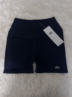 Navy Alo Ribbed Shorts (Size M)