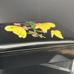 Vintage Asian Japanese Box with Divided Tray..Butterflies