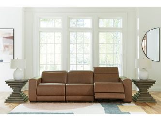 Magic Man Caramel 3-Piece Power Reclining Sectional Sofa