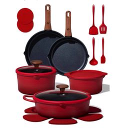 ALMOST BRAND NEW Titanium Nonstick Cookware Set pots flying pans