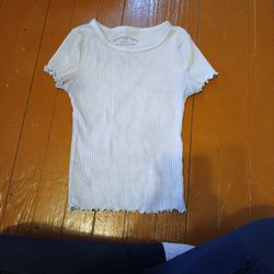  Aeropostale Srunken White Tee Size XS