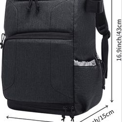 Lizbin Camera Backpack, Camera Backpack Bag Professional for DSLR/SLR Mirrorless Camera, Camera Bag with Laptop Compartment, Photography Backpack Case