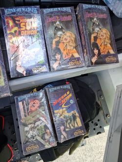 ELVIRA AUTOGRAPHED VHS COLLECTION - ALL HAND SIGNED - SEALED HORROR TAPES