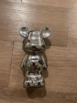 Chrome Silver Bear Brick Figure