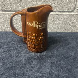 Seagrams 100 Pipers pub Jug, scotch whiskey jug, scotch jug, whiskey jug, old pub jug, old whiskey jug, bar pitcher, old pub, FREE SHIPPING bullseyeco