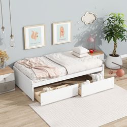 Twin bed with Matress + 2 doors