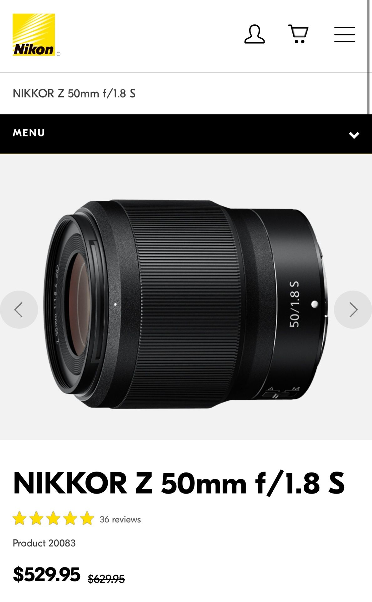 NIKKOR Z 50mm f/1.8 S - Nikon Lens