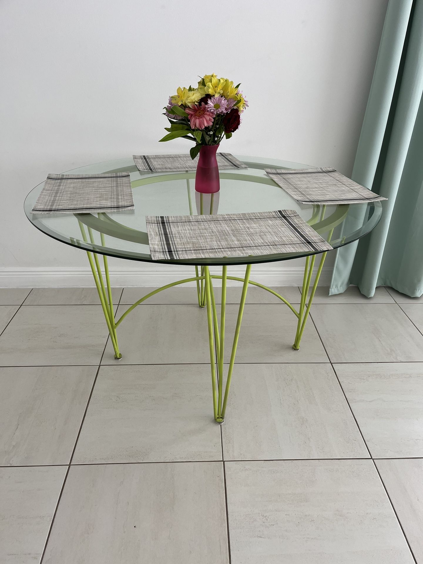 Glass dining table