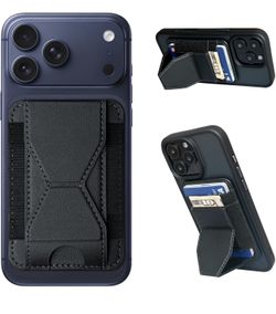 New Magnetic Wallet for iPhone, Slim Mag-Safe Wallet with Grip Stand Adjustable Magnetic Card Holder for iPhone 17/16/15/14/13/12 Series, Leather Mag 