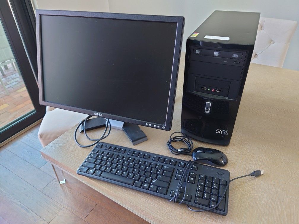 SYX Desktop PC Windows 11 with Monitor, Keyboard and Mouse 