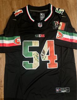 49ers Fred Warner Mexico jersey black stitched small medium large xl xxl 3X