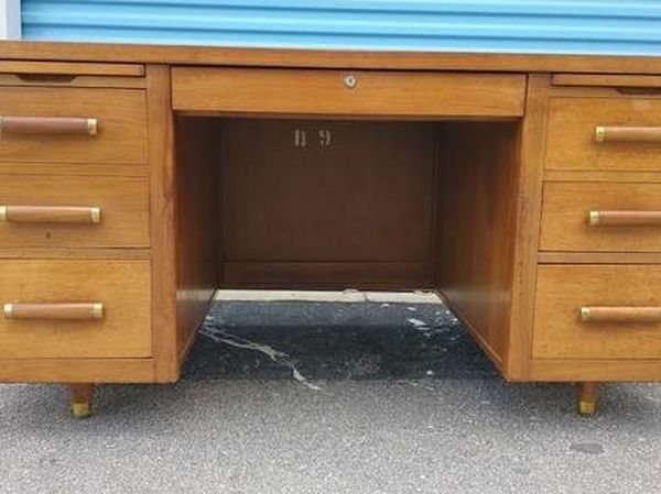 Vintage 1960's Mid Century Modern Tanker Desk