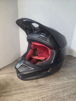Fox Racing V1 Matte Black Helmet - Red Interior Size L