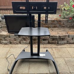 TV Stand With Wheels And Vizio 32 Inch TV