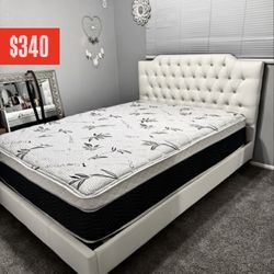 Bed Frame New In Box And Mattress Queen Size