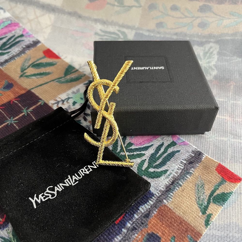 Yves Saint Laurent Gold Brooch