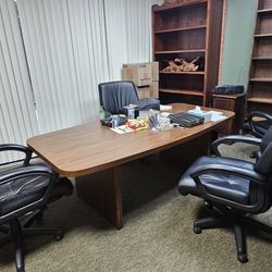 Conference Table - 5 Leather Chairs