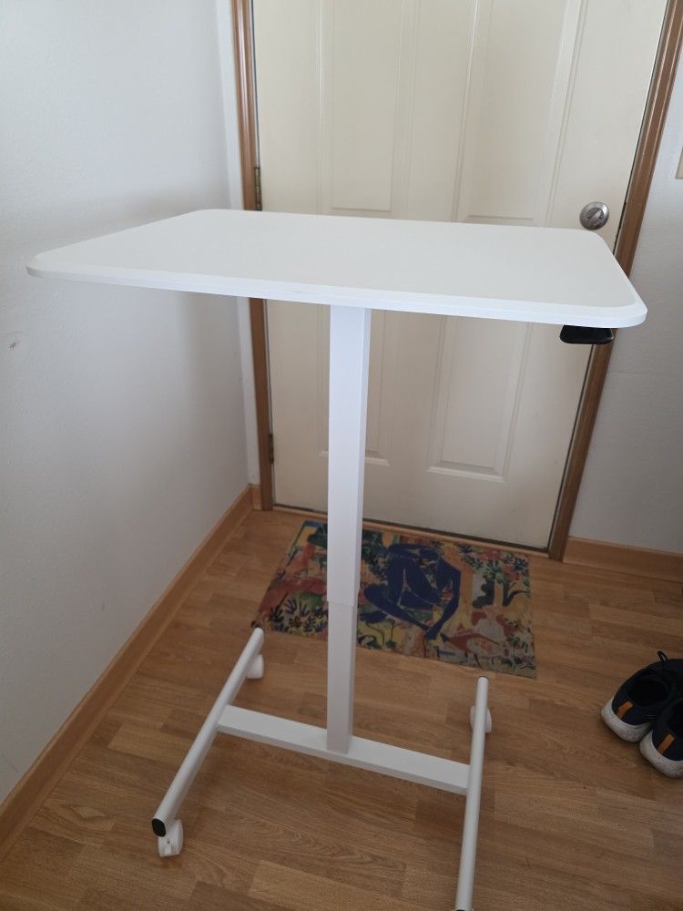 Adjustable Height Mobile Standing Desk with Lockable Wheels, 28.5 inch