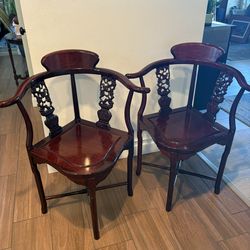Oriental Furniture Rosewood Corner Chair Set Of 2