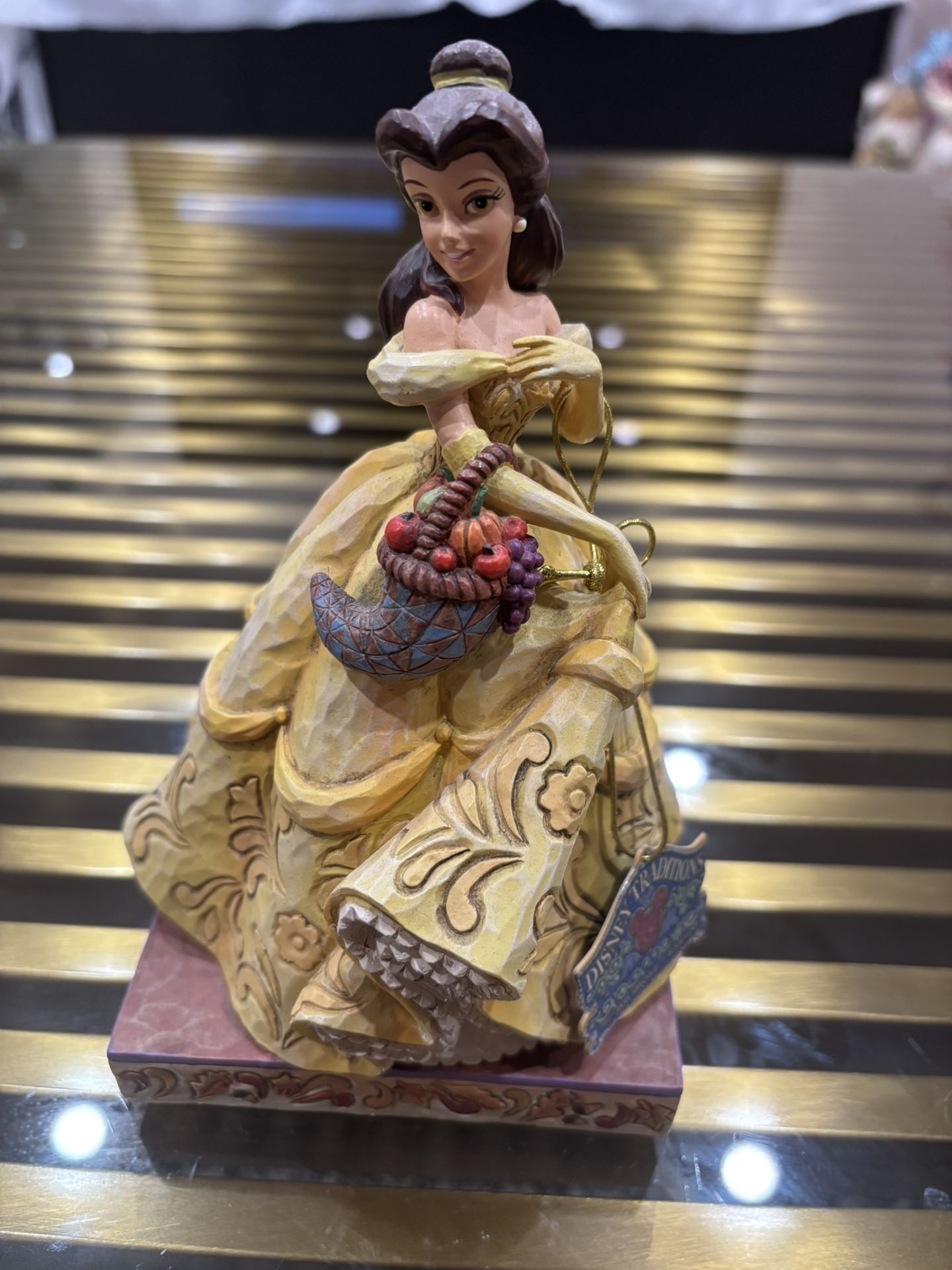 Belle (Beauty And The Beast) Wood Carved Statue From Disneyland