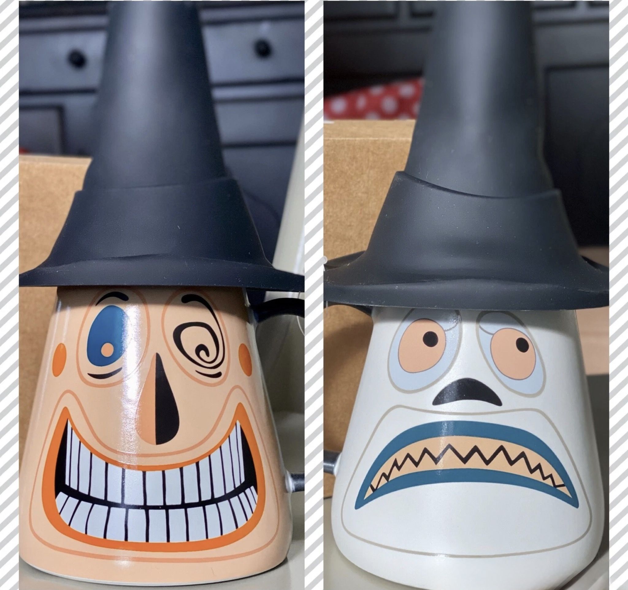 Disney Nightmare Before Christmas 2 Faces Mayor Halloween Town Mug With Topper Lid