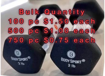 NEW Bulk Qty. Neoprene Dumbbells Hand Weights 2lbs  - Body Sport