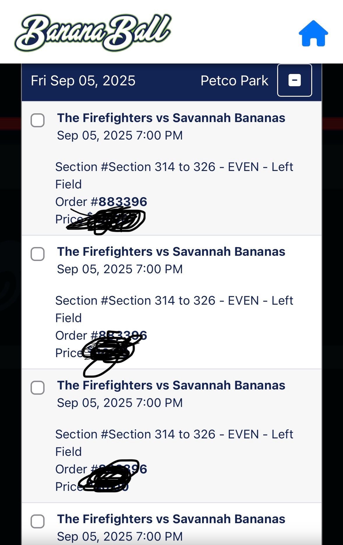 5 Savannah Bananas Tickets 