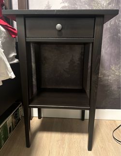 IKEA Hemnes Dark Brown Wood Nightstand For Sale