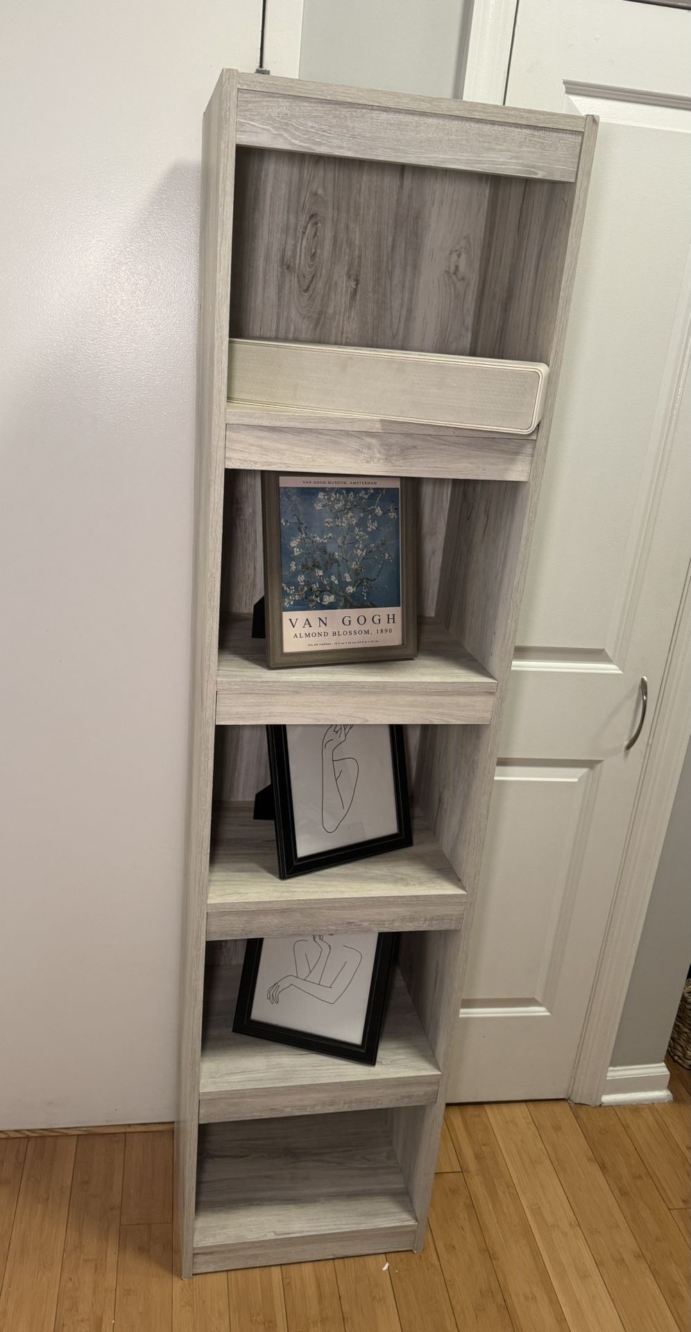 Book Case, Night Stand, Speaker, Pictures