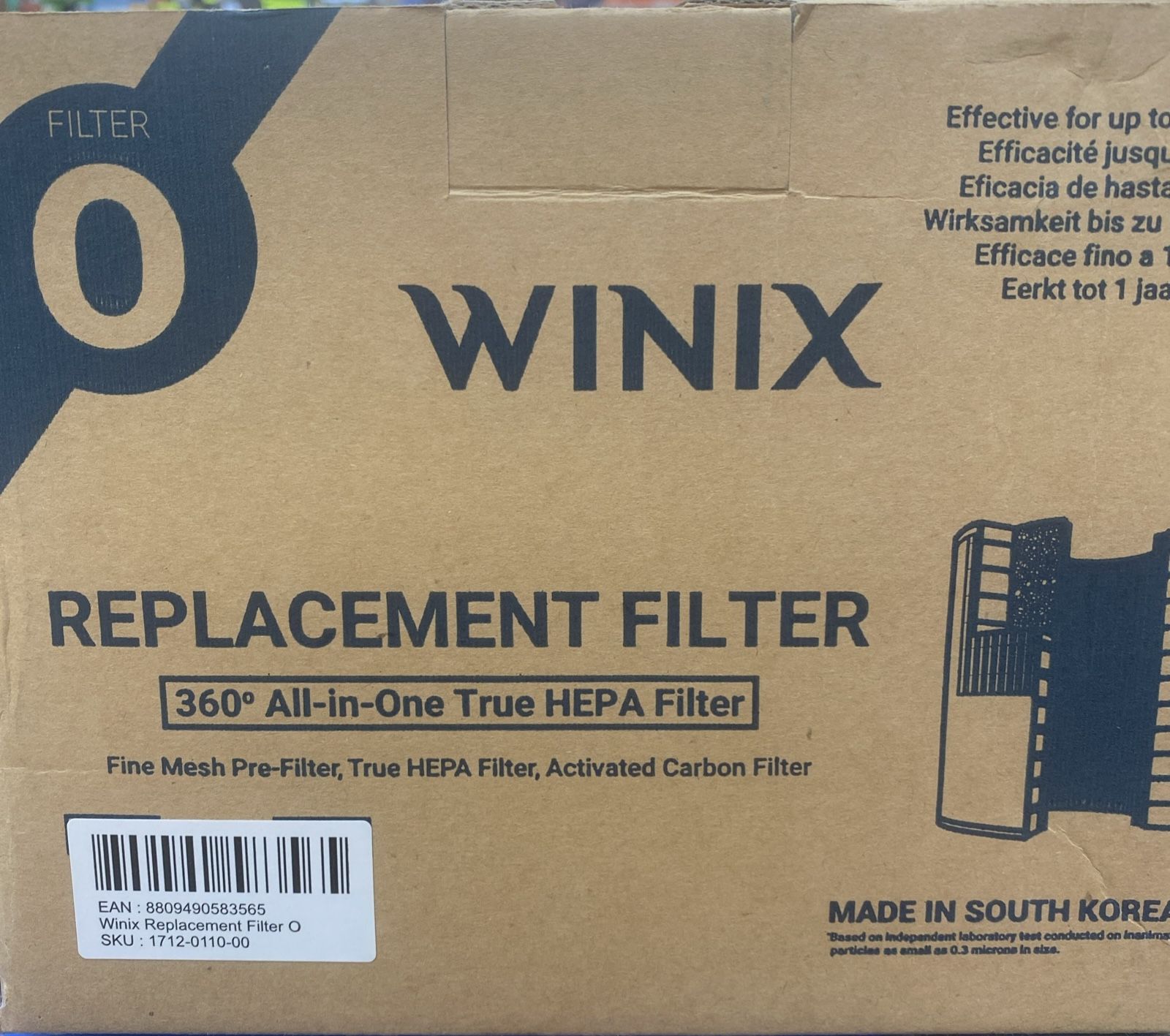 Winix Replacement Filter O – 360° True HEPA Filter, Activated Carbon & Pre-Filter