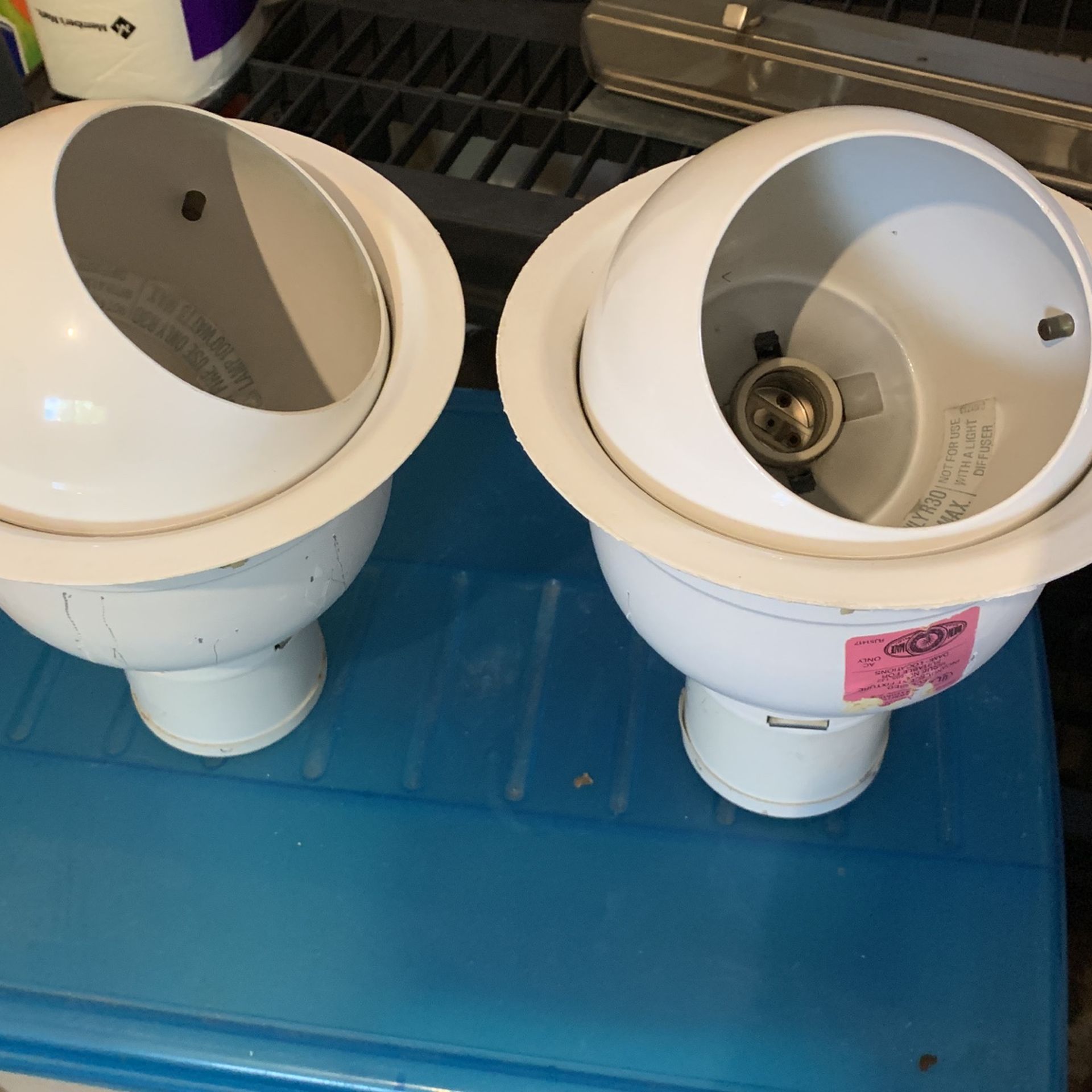 2 Vintage 6” Recessed Orbiting Eyeball Lighting Cans USED