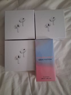 3 air pods pro 2s and louie cologne