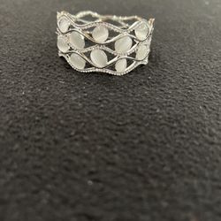 Elegant Silver Bracelet With White Accents