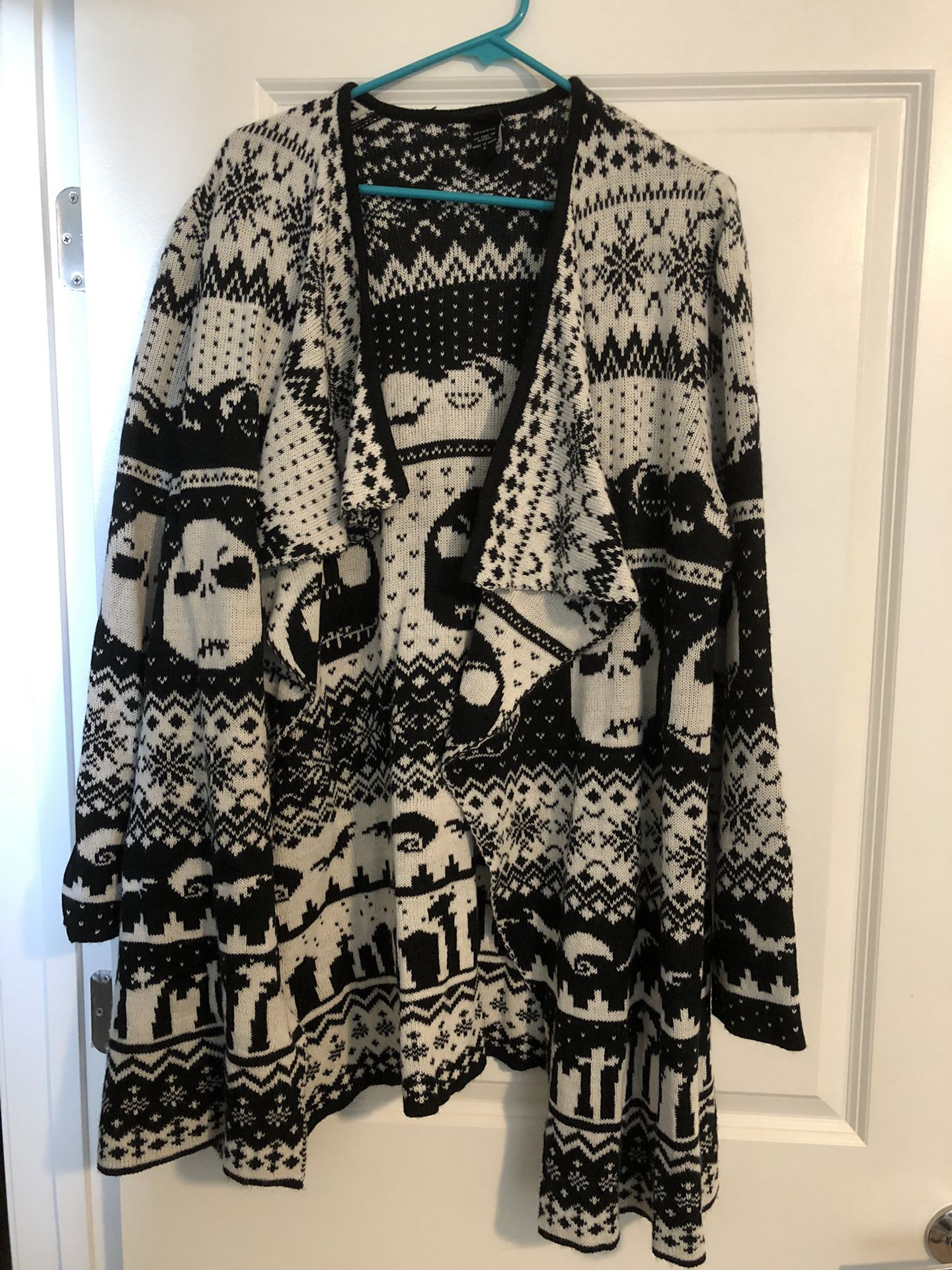 Nightmare Before Christmas Fair Isle Cardigan Sweater 