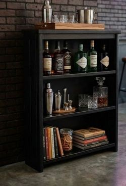 🖤Solid Wood Black Bookshelf ✨ Functional & Stylish!