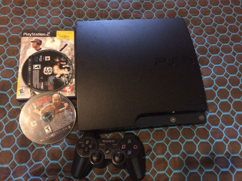 PS3 with cords plus 2 games