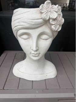 Large sleeping woman planter bust