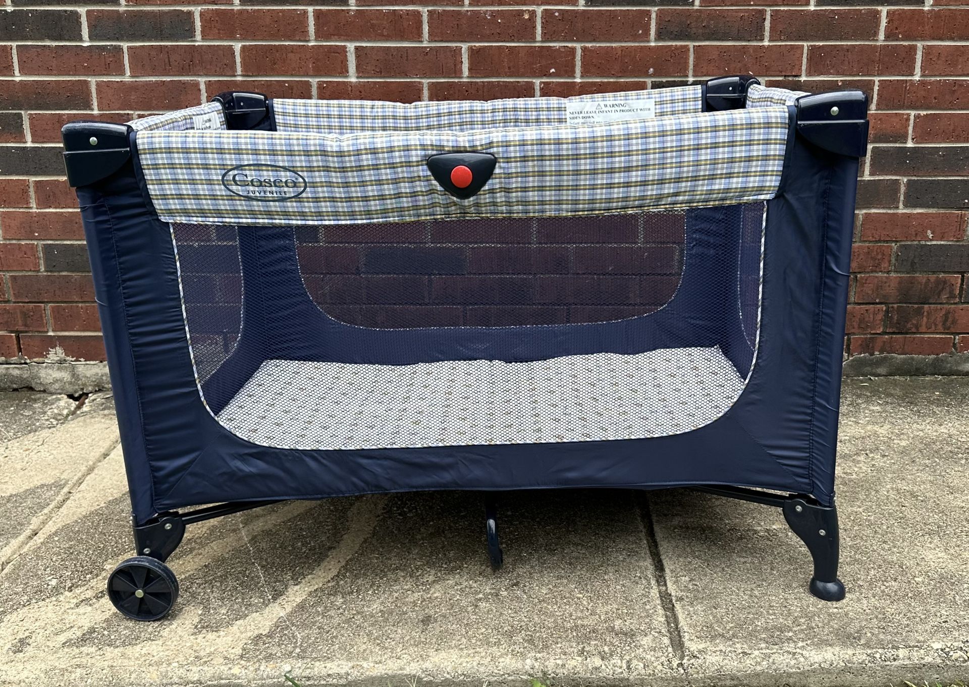 Cosco Pack 'n Play Portable Playpen (plaid dog, bear, & cat print)
