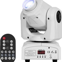 U`King 60W Moving Head Lights, White Moving LED DJ Lights RGBW Stage Light with Remote 8 GOBO 8 Pattern Spotlight by DMX 512 Controlled 9/11 Channel f