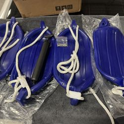 Veithi Fenders 4 Pack, Ribbed Twin Eyes Vinyl Boat Bumpers Fenders 5.5”x20” Blue