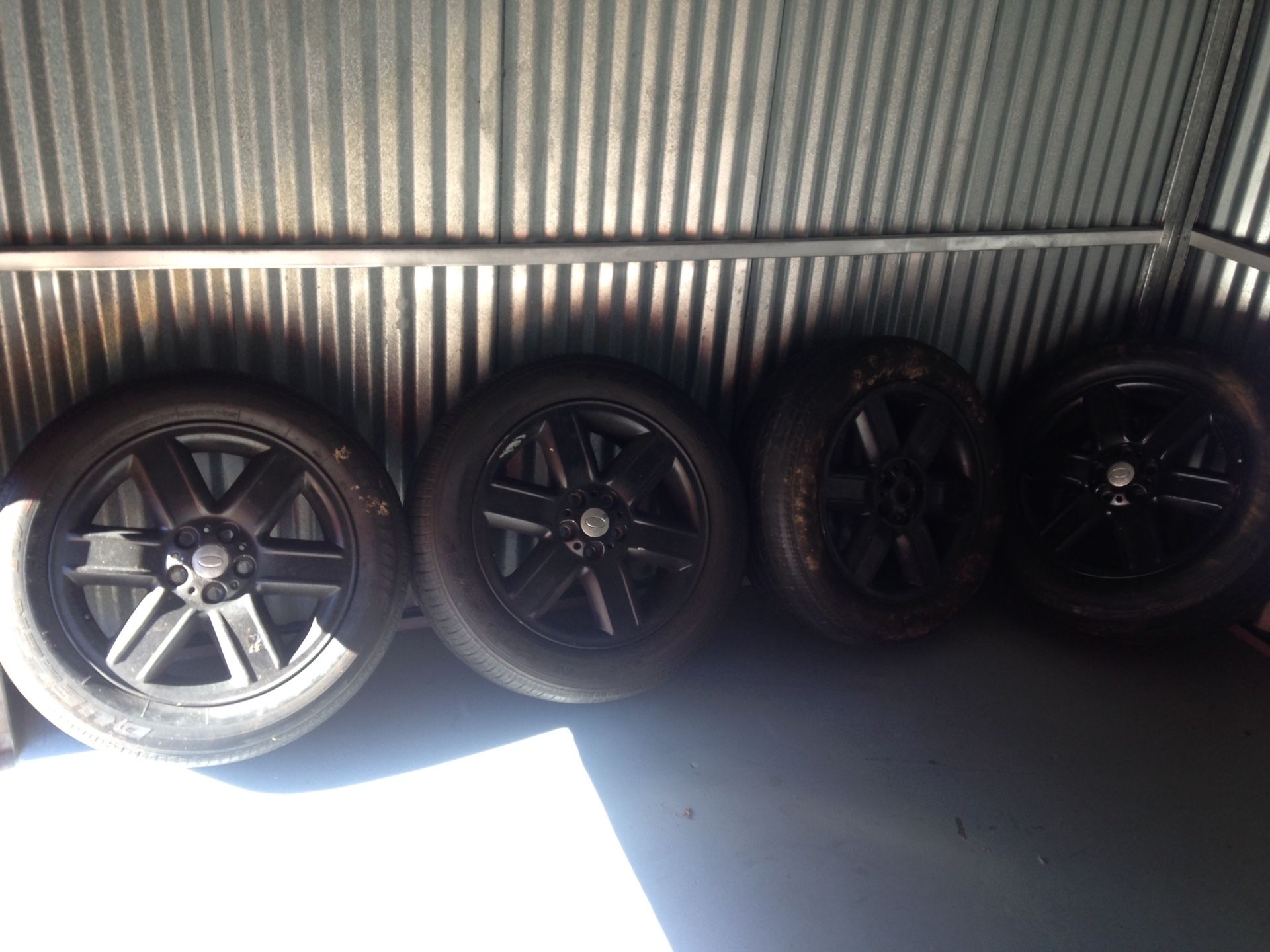 Four(4) 245/55R19 Wheels (Rims & Tires) Five(5) Lugs $99 obo. Tires are shot no good Fit Land Rover