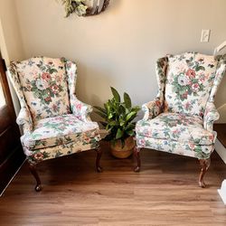 Vintage Sherrill Wing Backed Accent Chairs