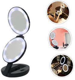 10x LED travel makeup mirror, compact and rechargeable, new