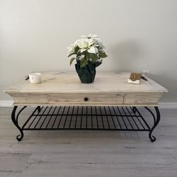 Modern Farmhouse Coffee Table Solid Wood Storage Lift Top Light Oak Finish Refinished